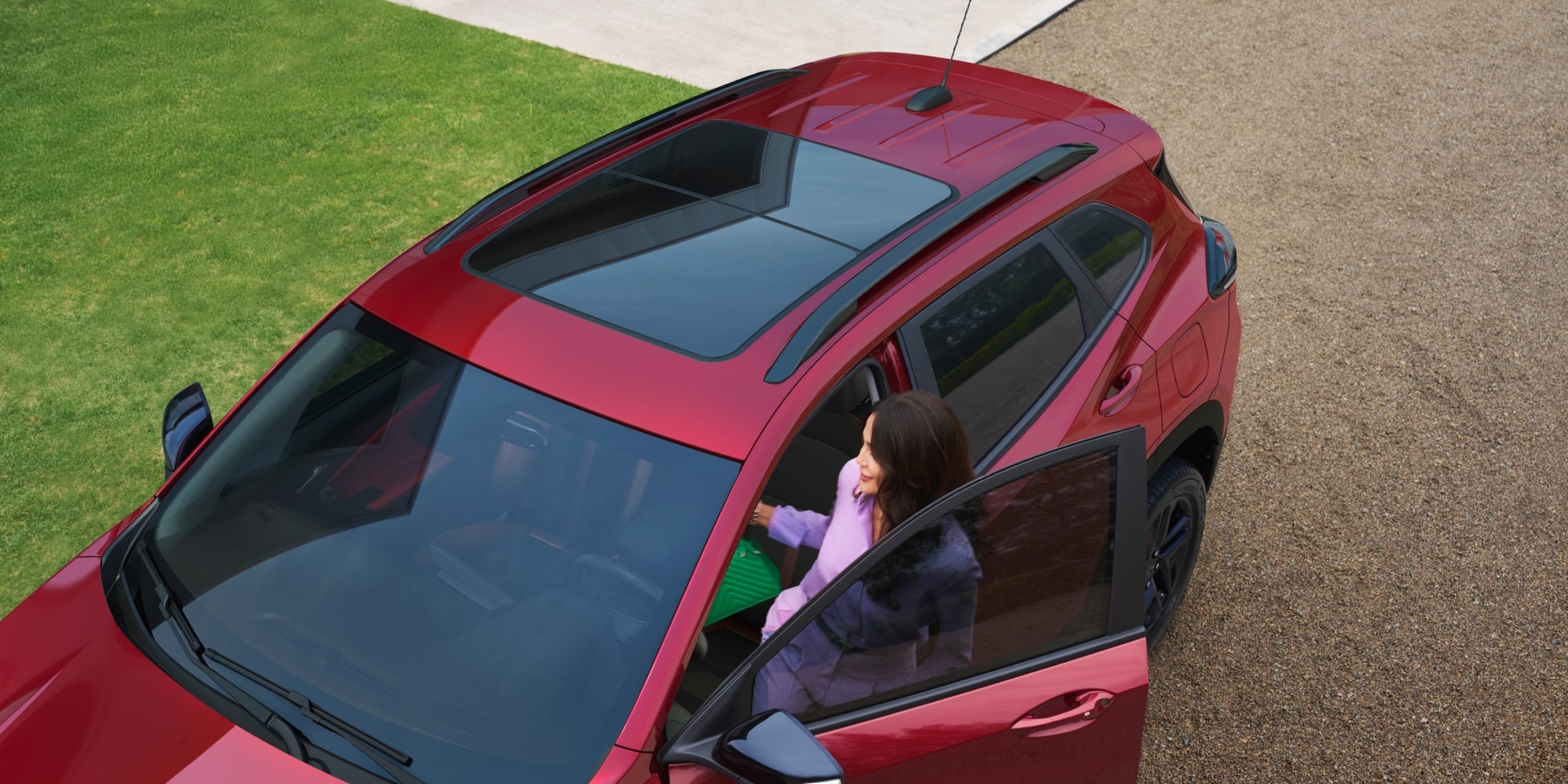 Vista superior techo solar panorámico