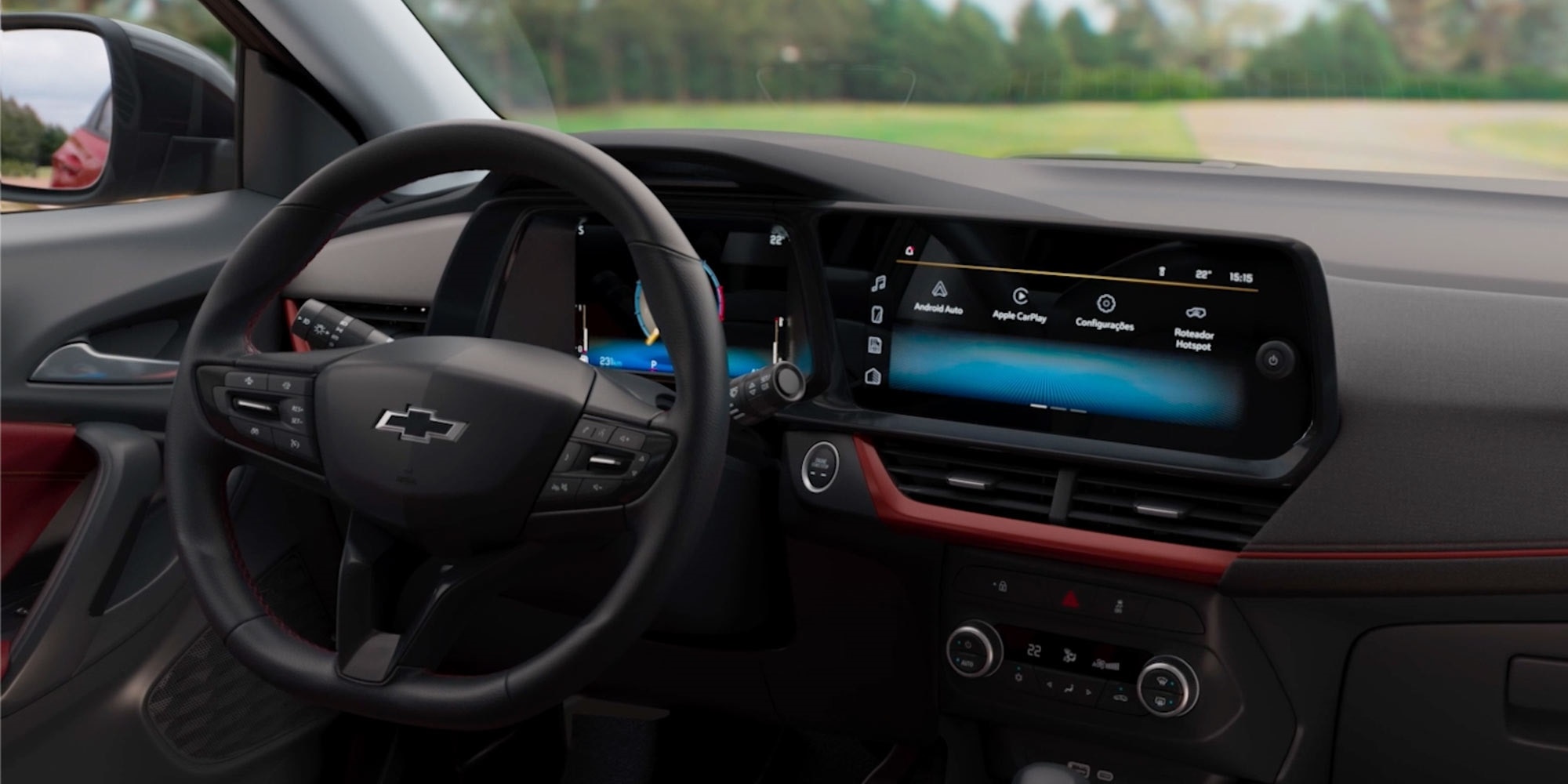 Volante y pantalla interior Tracker 2026